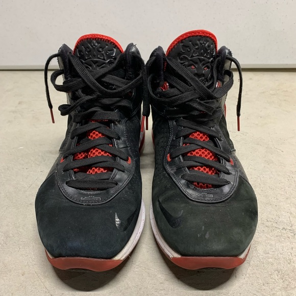 A1-Nike LeBron 8 VIII Bred Black/Red King James 2010 Size 11 417098 002 - Picture 3 of 7